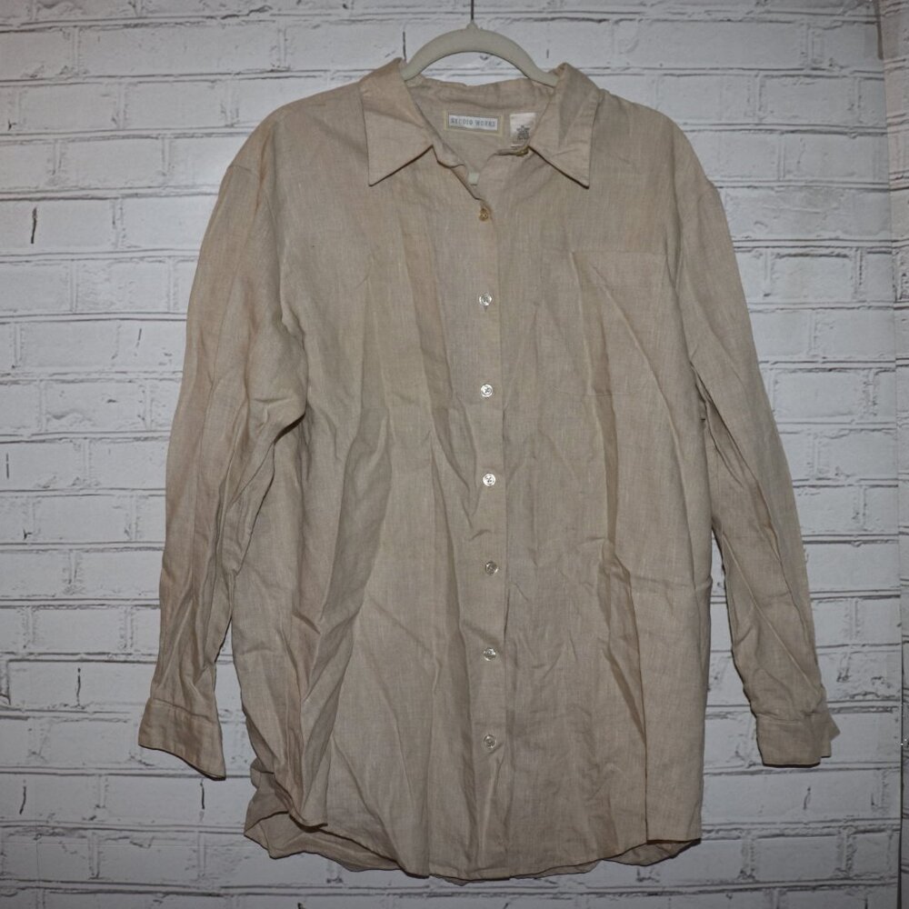 Men's Studio Works 100% Linen Long Sleeve Shirt size XL